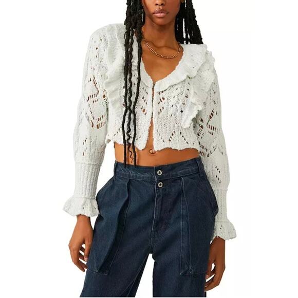 Free People Women's Avery Open-Knit Cardigan Sweater XL - Picture 1 of 1